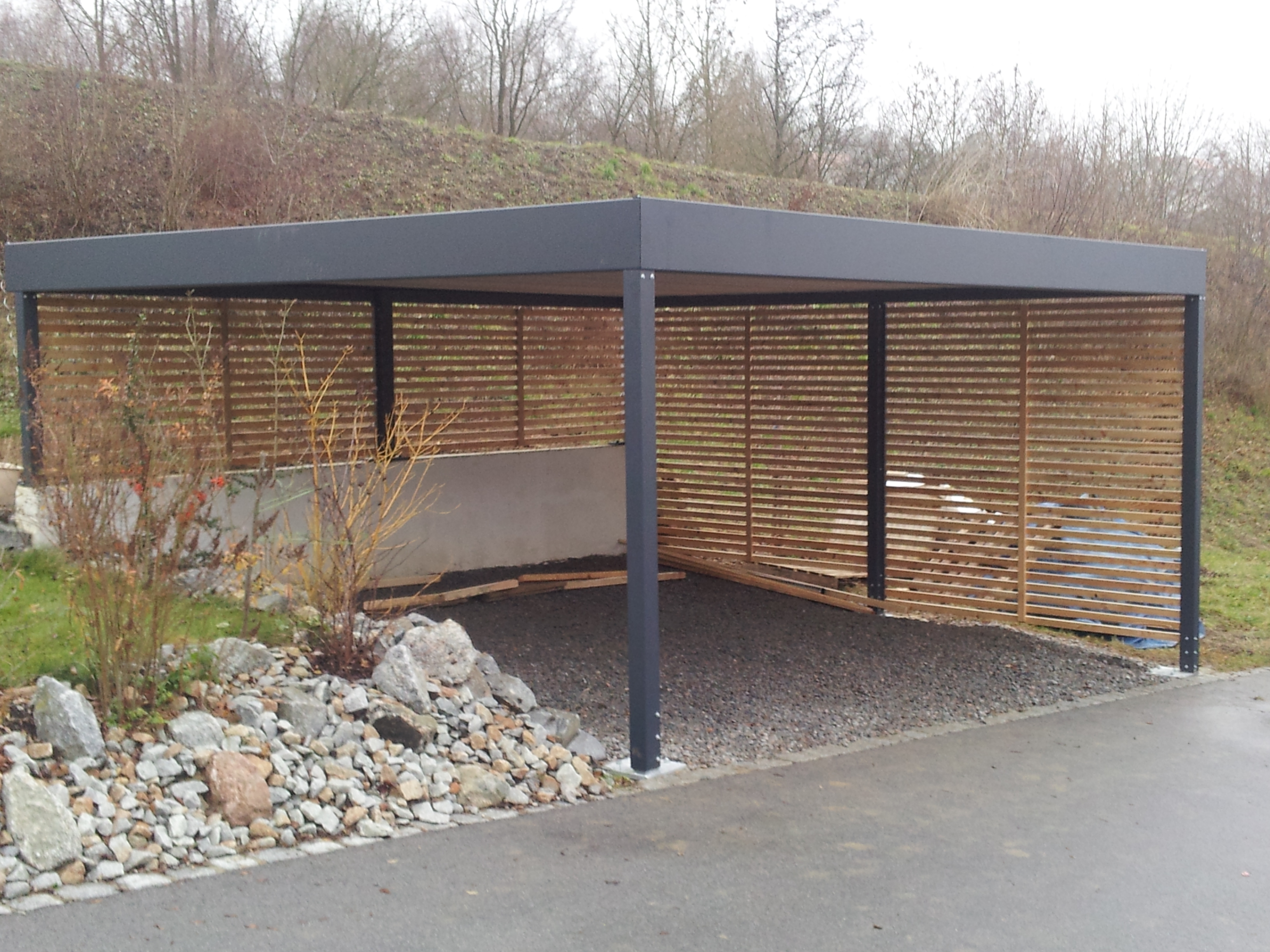 Carport pulverbeschichtet