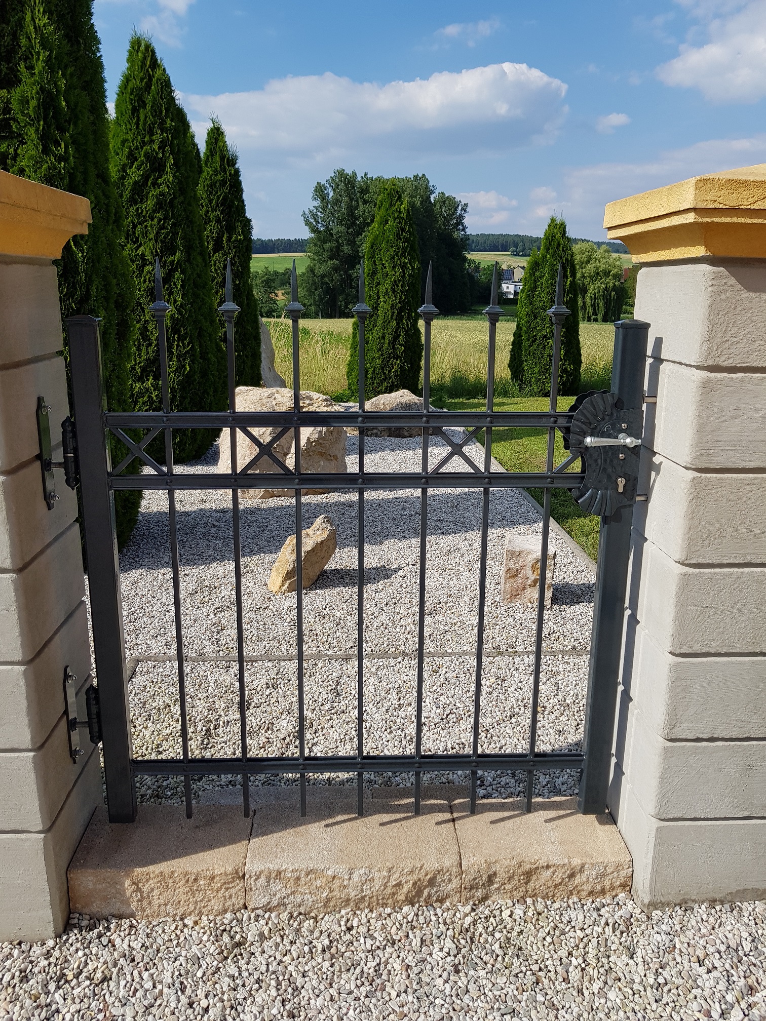 Gartent&uuml;r aus Hespeneisen pulverbeschichtet